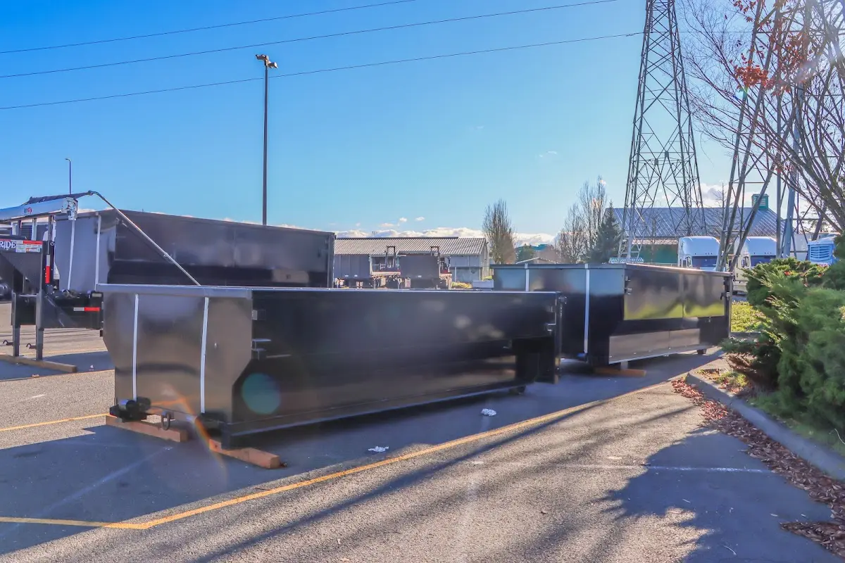 Roll-off dumpster ready for waste disposal at job site for Commercial Dumpster Rental in Baton Rouge